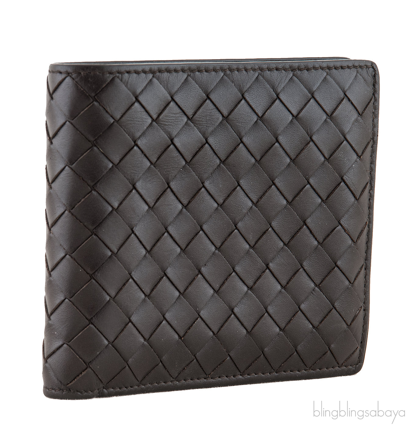 Brown Intrecciato Bi-fold Wallet