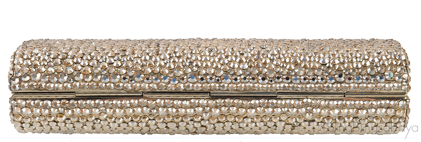Gold Crystal Embellished Clutch