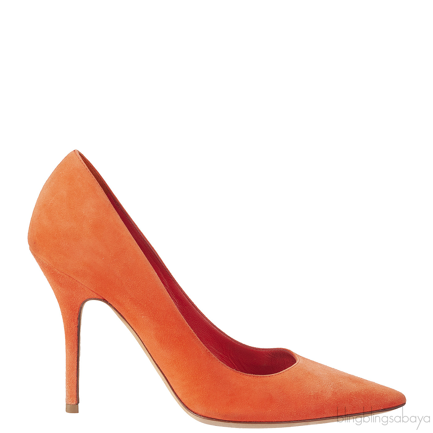 Christian Dior Orange Suede Pointed Heels