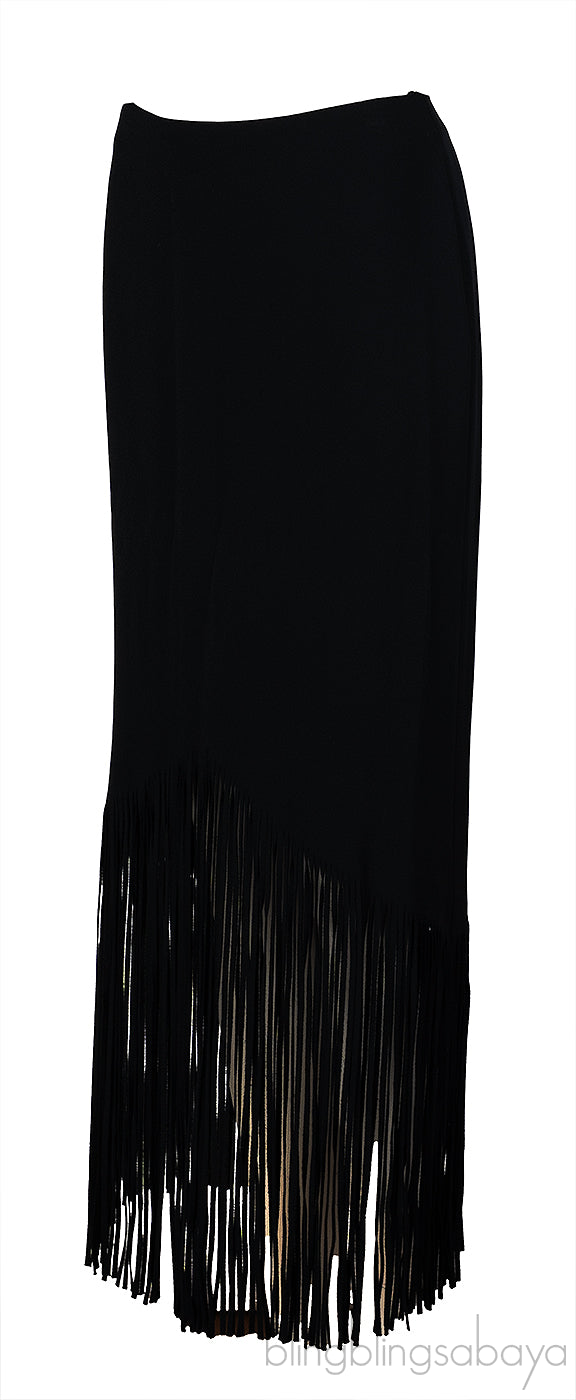 Tom Ford Black Fringed Skirt