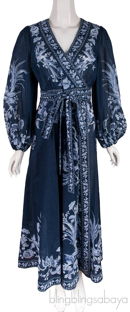 Aliane Floral Print Cotton Wrap Dress