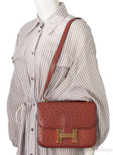 Hermes Vintage Constance 23 Brown Ostrich GHW