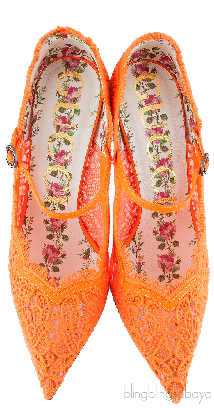 Gucci Corded Lace Virginia  Mary Jane Pumps