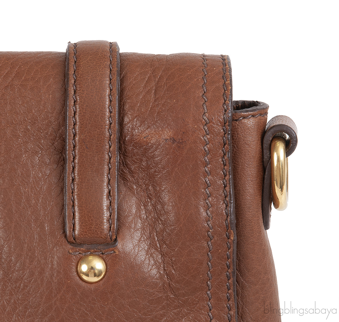 Miu Miu Patina Brown Cervo Leather Bag