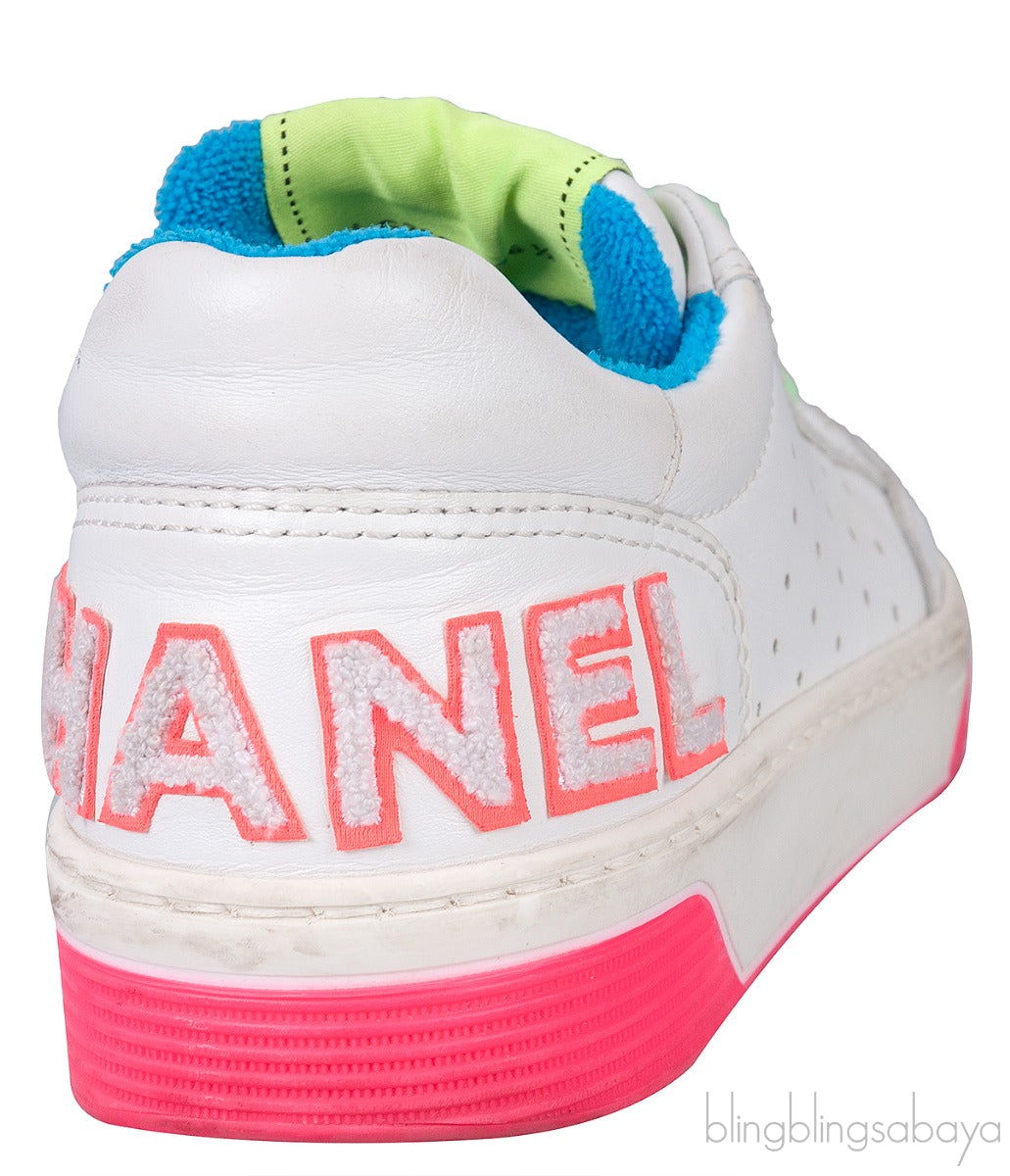 White Neon Multicolor Sneakers