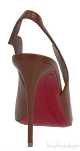 Christian Louboutin Brown Leather Slingback Heels
