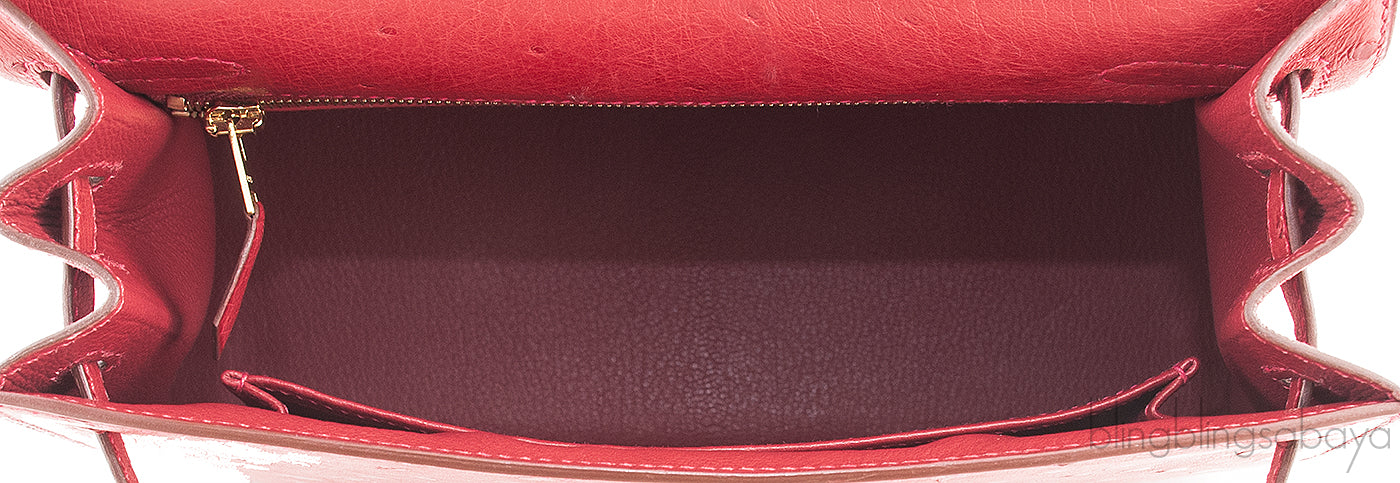 Kelly 25 Rouge VIF Ostrich GHW