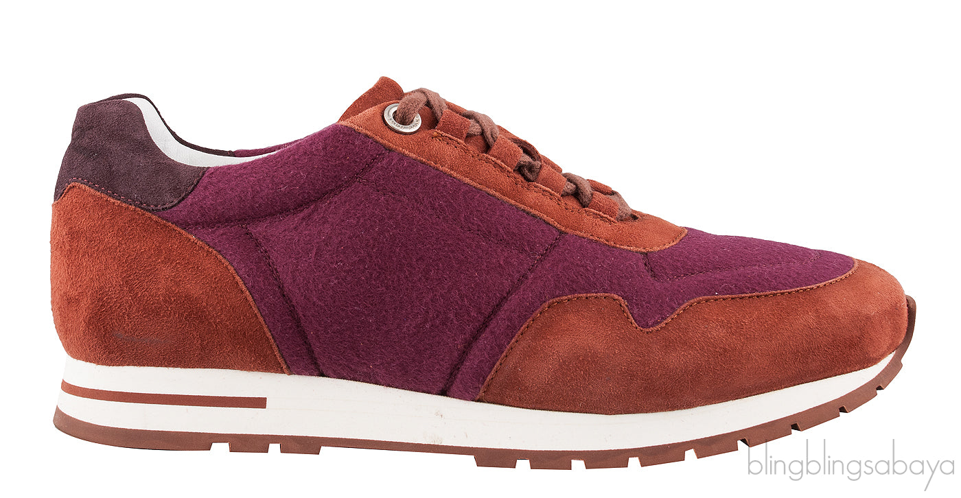 Cashmere & Suede Bi-color Sneakers