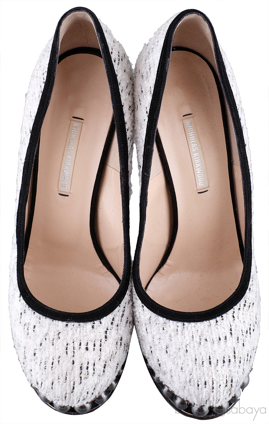Tweed Pearl Platform Pump