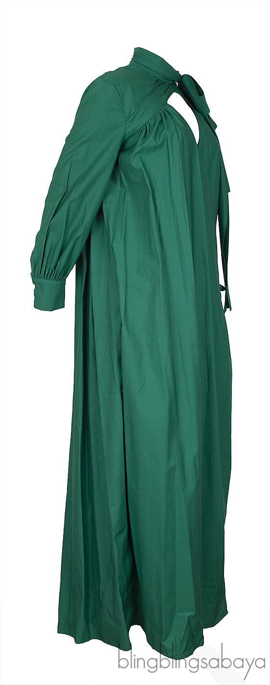 Green Fake Wrap Maxi Dress