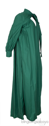 Green Fake Wrap Maxi Dress