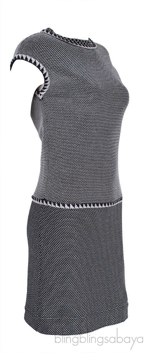 Black & White Knitted Mini Dress