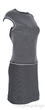 Black & White Knitted Mini Dress
