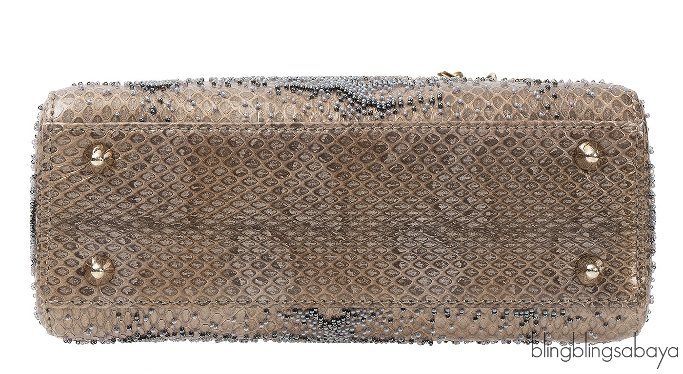 Lady Dior Beaded Python Small Handbag GHW
