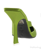Green Pointed Satin Mule
