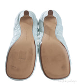 Bottega Veneta Light Blue Padded Block Square Toe Quilted Heels 37.5