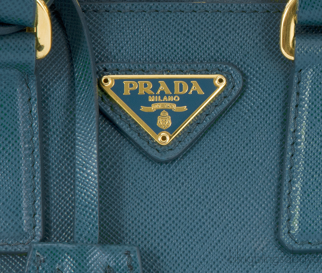 Green Mini Saffiano Leather Tote