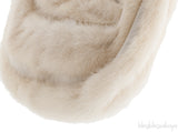 Ivory White Fur Crystal Handbag