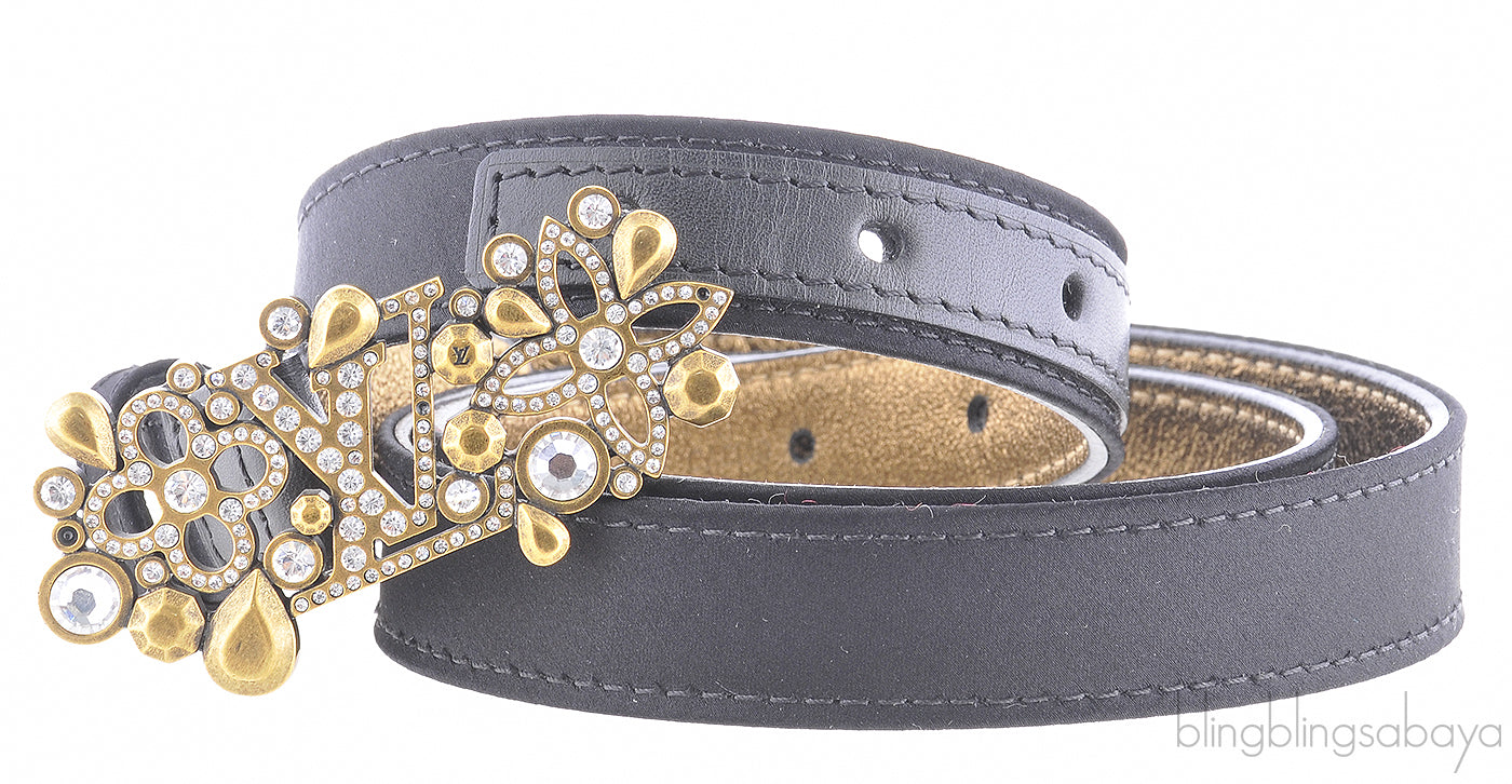 Logo Floral Crystal Belt*
