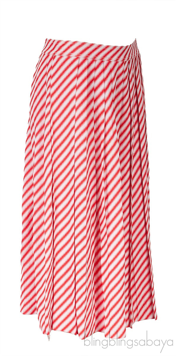Wide Leg Red & White Trouser