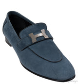 Hermes Paris Blue Suede Loafer