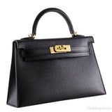 Kelly 20 Black Epsom Sellier GHW