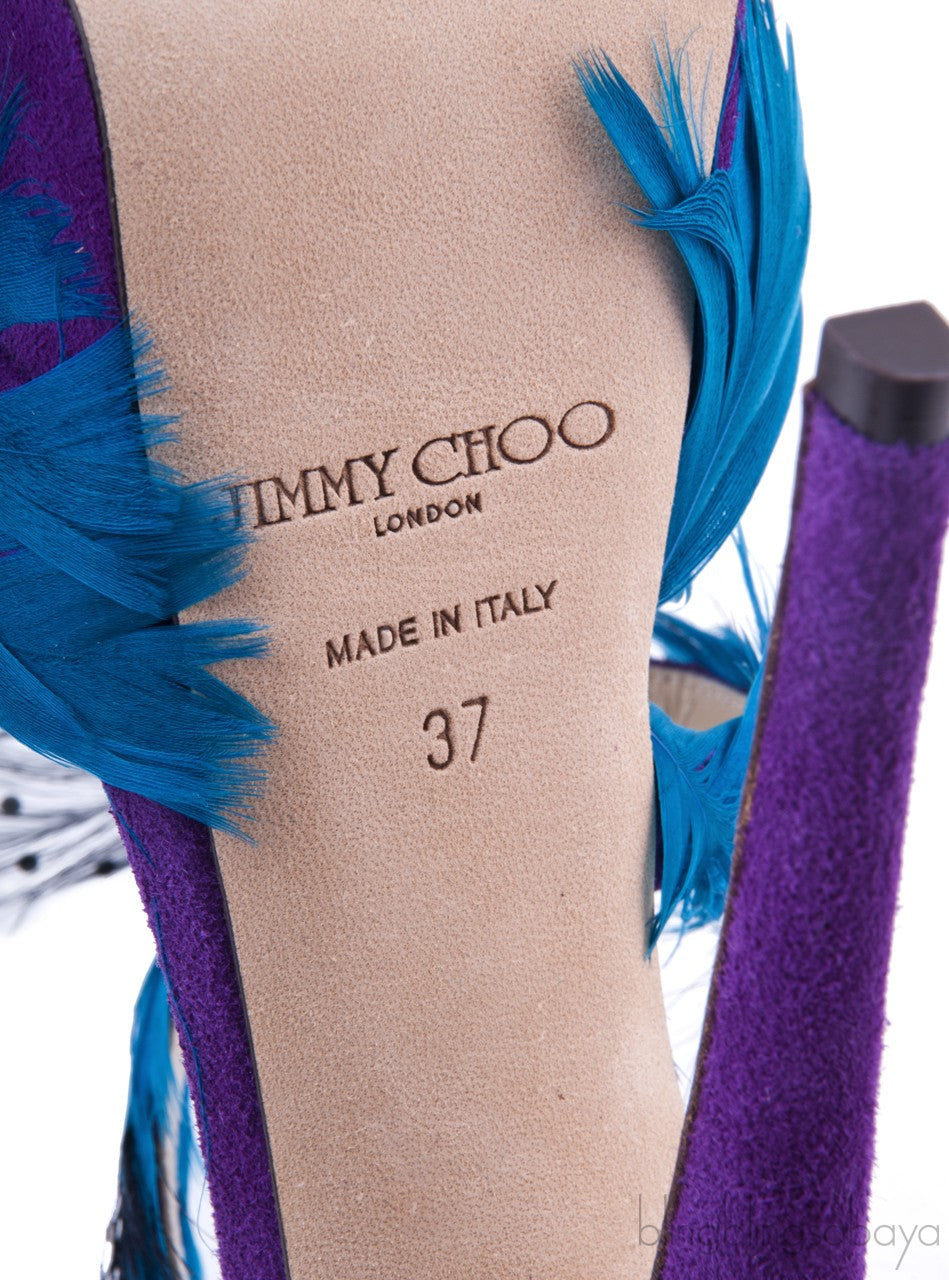 Marlene Feather and Suede Sandals