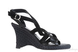 Christian Dior Black Wedge Strappy Heels