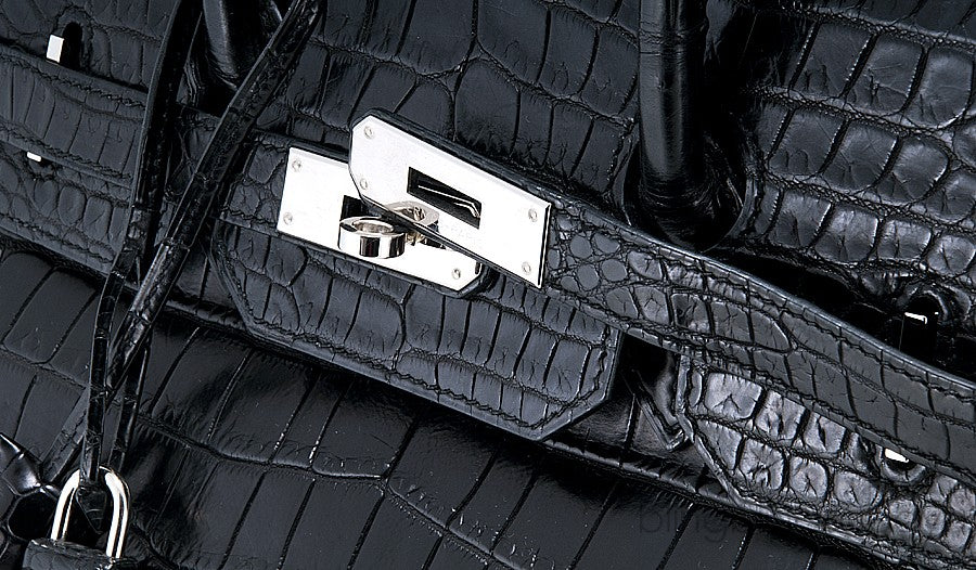 Birkin 35 Black Matte Crocodile PHW