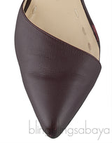 Burgundy Bow Leather Pump