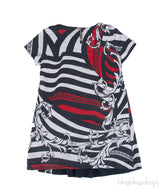Young Versace Black Printed Kids Dress