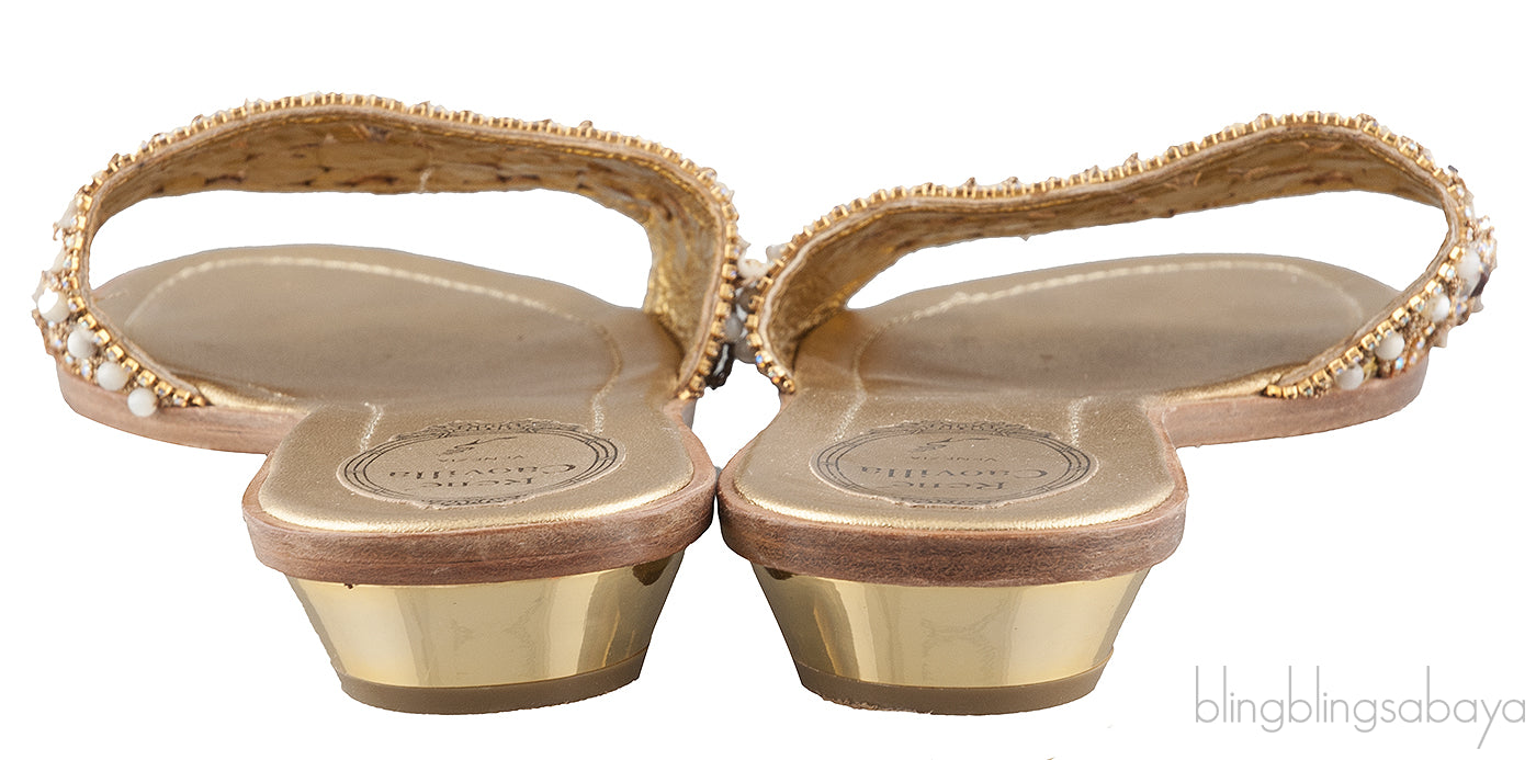 Gold Multicolor Crystal Sandals