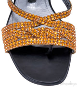 Orange Loren Flat Sandals