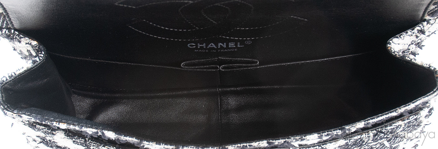 Chanel 2.55 Reissue Camellia Tweed Black and White Flap Bag