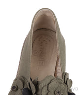 Army Green Camellia Canvas Espadrille