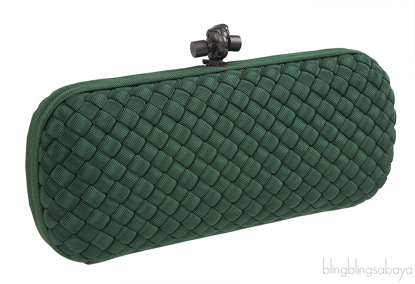 Emerald Green Intrecciato Knot Clutch
