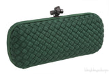 Emerald Green Intrecciato Knot Clutch