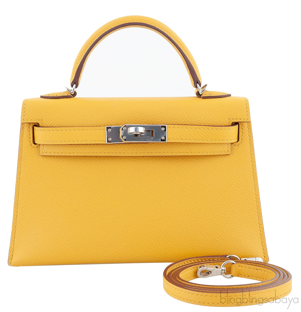 Kelly 20 Mini Sellier Jaune Epsom PHW