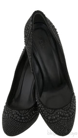 Black Crystal Embellished Heels