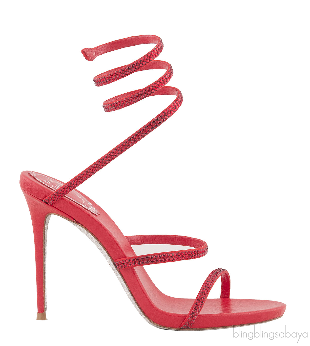 Red Swarovski Twirl Sandals