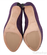 Purple Python Peep Toe Pump
