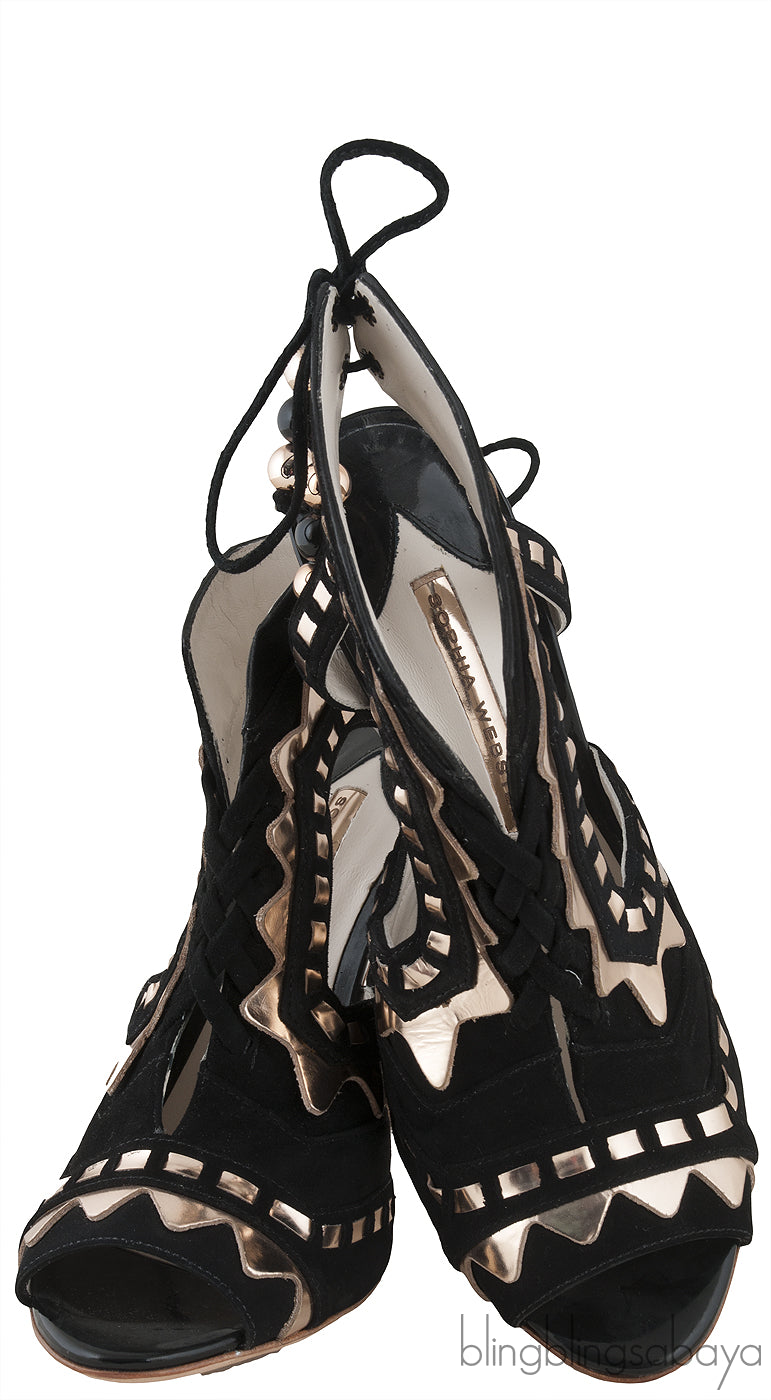Cut-out Suede Leather Sandals