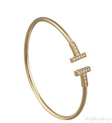 T Diamond Wire Bracelet
