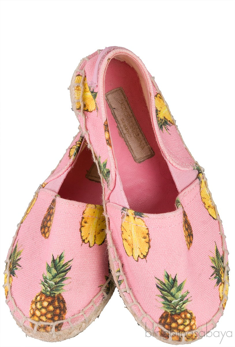 Pineapple Print Kids Espadrille