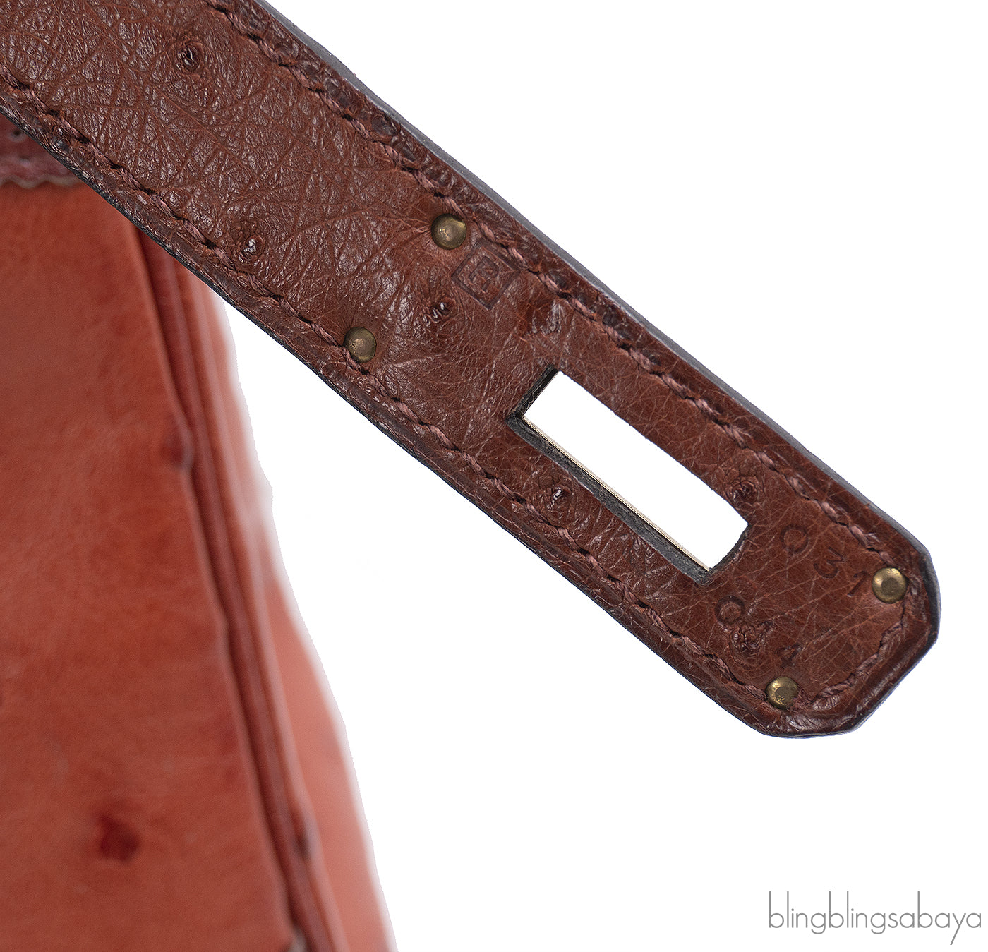 Hermes Kelly 32 Ghillies Rouge H Sunset and Brique Ostrich Bag