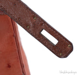 Hermes Kelly 32 Ghillies Rouge H Sunset and Brique Ostrich Bag