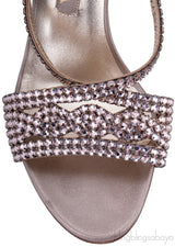 Flesh Crystal Embellished Sandals