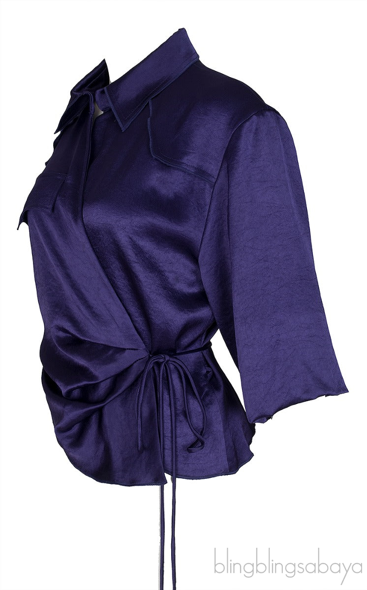 Purple Wrap Blouse