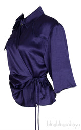Purple Wrap Blouse