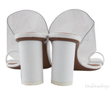 White PVC One Finger Slide Mule